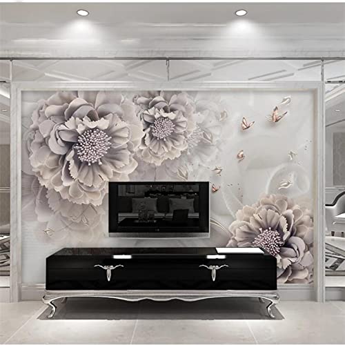 YABAOST Tv Wand Hintergrundbild Tapete 400X280Cm Wandtapete Schlafzimmer Tapeten Wohnzimmer Mode Blumen Muster Wasserfest Selbstklebendes Wandbild Abnehmbar Tapete Wanddekoration von YABAOST