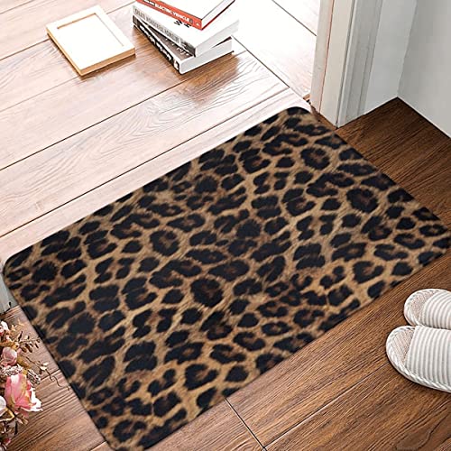 YACANNA Fußmatte für Innen Eingang Fußmatte Schwarz Gold Leopard Fußmatte Teppich Teppichmatte Fußmatte Badematte rutschfest Balkon Wohnzimmer Waschbar Waschbare Fußmatte-40x60cm von YACANNA