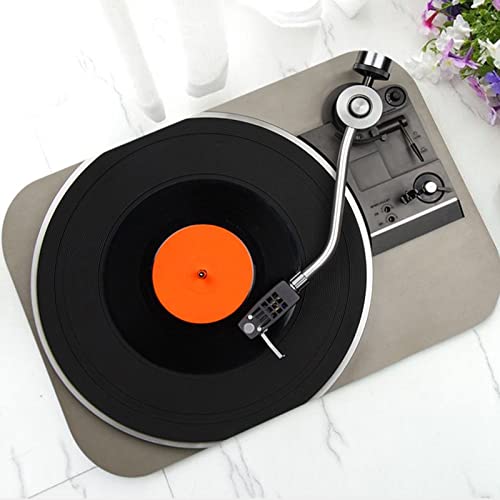 YACANNA Fußmatte für Innen Außen Waschbare Neuheit Vinyl Plattenspieler Dj Plattenspieler Fußmatte Teppich Bodeneingang Musikliebhaber Wohnkultur 50x80cm von YACANNA