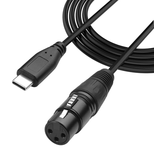 YACSEJAO 3,3FT USB C zu XLR Audio Kabel USB Typ C Ausgang Stereo Kabel Handy Aktiv Lautsprecher, Power Amplifier Audio Kabel (XLR Buchse) von YACSEJAO