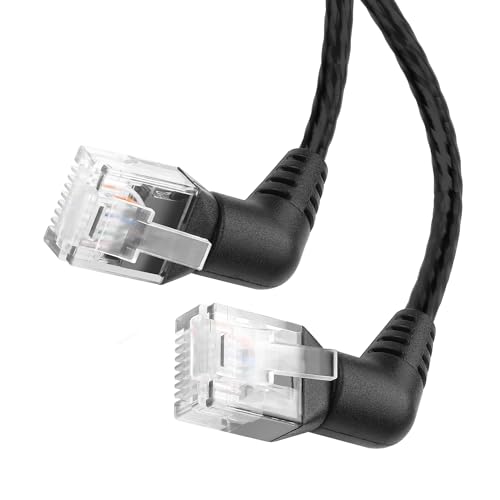YACSEJAO 360°Drehbares Cat6 Ethernet Kabel RJ45 10Gbps High Speed, flexibles PVC Patch Kabel für Router, Modem, Switch (1M/3,28FT) von YACSEJAO