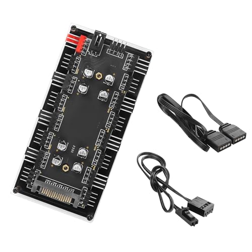YACSEJAO Gehäuselüfter Hub,12V 4Pin RGB + PWM 2 in 1 Controller mit SATA Power CPU Kühler Lüfter Adressierbare RGB Beleuchtung für Computer LED Kühler Lüfter YACSEJAO Gehäuselüfter Hub,12V 4Pin RGB + PWM 2 in 1 Controller mit SATA Power CPU Kühler Lüfter Adressierbare RGB Beleuchtung für Computer LED Kühler Lüfter von YACSEJAO