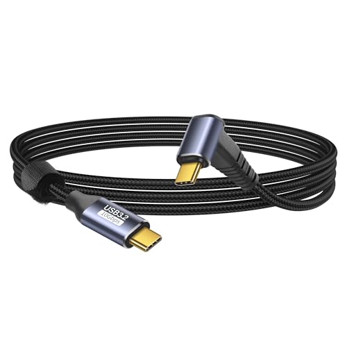 YACSEJAO USB C zu USB C 90 Grad Kabel 10Gbps USB Typ-C 3,1 Gen2 Stecker zu Stecker Datenübertragung 4K@60Hz Video Kabel Unterstützung 100W Schnellladung (1M/3,3FT) von YACSEJAO