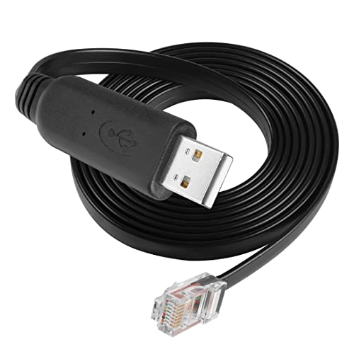 YACSEJAO USB Konsolenkabel 1.8M USB 2.0 auf RJ45 Stecker Seriell Flachkabel Kompatibel mit Router/Switch von Cisco, Mac OS, Windows, Linux System von YACSEJAO