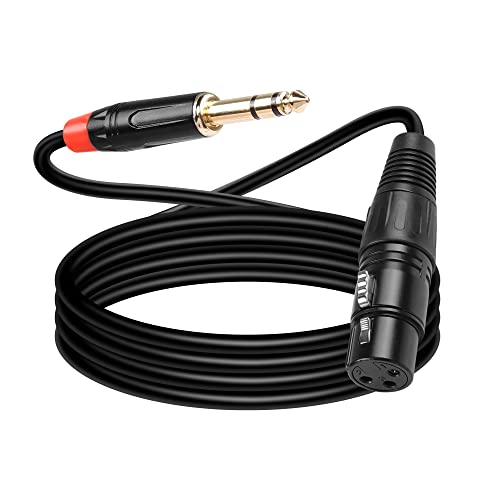 YACSEJAO XLR auf 1/4" TRS Stereokabel 3.3FT/1M 3 Pin XLR auf TRS 6.35mm Quarter inch Balanced Signal Verbindungskabel (XLR-Stecker) von YACSEJAO