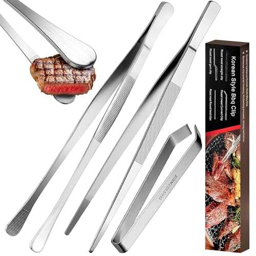 YADOBIG 3 Stück Kochpinzette Edelstahl, Küchenpinzette in 30cm*2 & 12cm, Grillpinzette für Kochen, Pinzette Küche zum Grillen, Beschichten und Servieren, Weiß YADOBIG 3 Stück Kochpinzette Edelstahl, Küchenpinzette in 30cm*2 & 12cm, Grillpinzette für Kochen, Pinzette Küche zum Grillen, Beschichten und Servieren, Weiß von YADOBIG