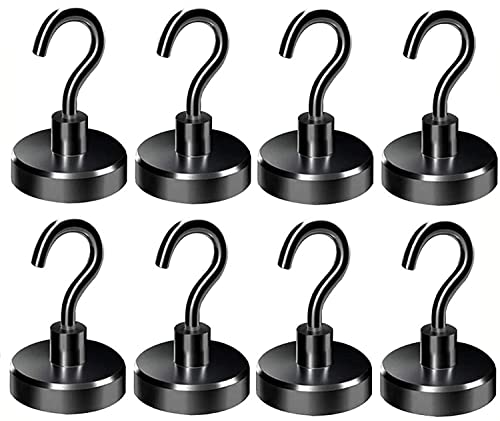 Magnethaken Extra Stark 45KG Neodym Magnet Haken für Grill Werkzeug Drehbar Magnetischer Haken Magnet mit Haken für Decke Magnettafel Küchens Büro 8 Stück Schwarz Magnethaken Extra Stark 45KG Neodym Magnet Haken für Grill Werkzeug Drehbar Magnetischer Haken Magnet mit Haken für Decke Magnettafel Küchens Büro 8 Stück Schwarz von YADODO