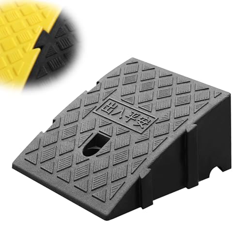 Leichte TüRrampe Bordsteinrampe rutschfeste Kunststoff Schwellenrampe Hoch 16cm/19cm Leichte TüRrampe für die Auffahrt,Laderampe,Bürgersteig,Auto,Roller,Fahrrad(Black,6.3"/16cm Rise high) von YAEGER