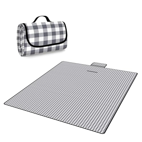 YAFALA Picknickdecke wasserdicht für den Außenbereich extra große Strand-Campingdecke, tragbare Faltbare Picknickmatte, Geeignet für Gras, Strand, Camping, Familienpicknick(Schwarz-Weiß, 200x300 cm) YAFALA Picknickdecke wasserdicht für den Außenbereich extra große Strand-Campingdecke, tragbare Faltbare Picknickmatte, Geeignet für Gras, Strand, Camping, Familienpicknick(Schwarz-Weiß, 200x300 cm) von YAFALA