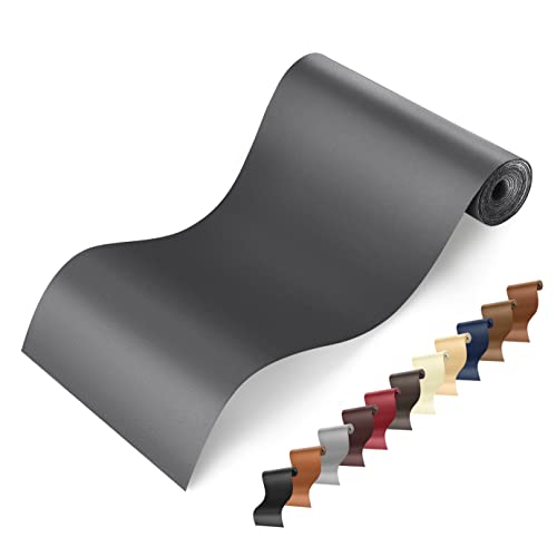 YAFLC Leder Reparatur Set Dunkelgrau, 10 x 160cm Kunstleder Selbstklebend, Lederflicken Selbstklebend Leder Patch für Couch, Sofa, Autositze Zubehör,Jacken, Handtaschen von YAFLC
