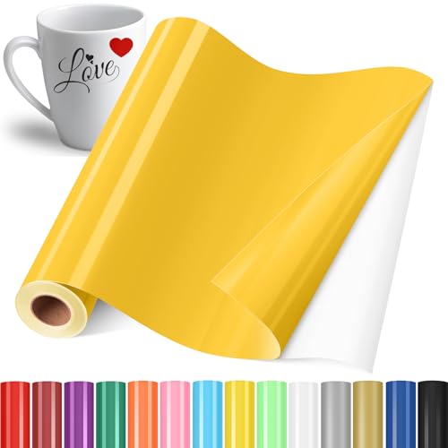 YAFLC Selbstklebend Plotterfolie Vinyl, 30.5x400cm Selbstklebend Vinylfolie Plotter, Permanente Plotterfolie Vinyl für Teetasse, DIY Geschenke, Fenster, Keramik Gelb YAFLC Selbstklebend Plotterfolie Vinyl, 30.5x400cm Selbstklebend Vinylfolie Plotter, Permanente Plotterfolie Vinyl für Teetasse, DIY Geschenke, Fenster, Keramik Gelb von YAFLC