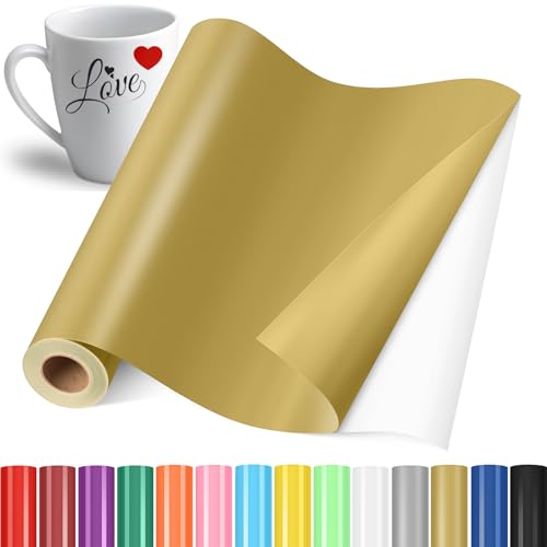 YAFLC Selbstklebend Plotterfolie Vinyl, 30.5x400cm Selbstklebend Vinylfolie Plotter, Permanente Plotterfolie Vinyl für Teetasse, DIY Geschenke, Fenster, Keramik Mattgold YAFLC Selbstklebend Plotterfolie Vinyl, 30.5x400cm Selbstklebend Vinylfolie Plotter, Permanente Plotterfolie Vinyl für Teetasse, DIY Geschenke, Fenster, Keramik Mattgold von YAFLC