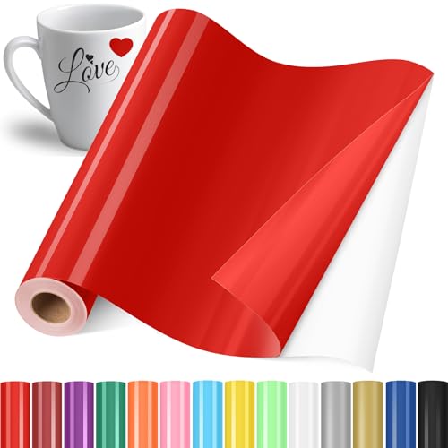 YAFLC Selbstklebend Plotterfolie Vinyl, 30.5x400cm Selbstklebend Vinylfolie Plotter, Permanente Plotterfolie Vinyl für Teetasse, DIY Geschenke, Fenster, Keramik Rot YAFLC Selbstklebend Plotterfolie Vinyl, 30.5x400cm Selbstklebend Vinylfolie Plotter, Permanente Plotterfolie Vinyl für Teetasse, DIY Geschenke, Fenster, Keramik Rot von YAFLC