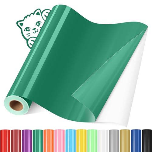 YAFLC Vinylfolie Plotter Grün, Plotterfolie Vinyl Permanentes 30.5 x 366cm, Plotterfolie Selbstklebend für Dauerhaften Aufklebern, DIY-Tasse, Autoabziehbild von YAFLC