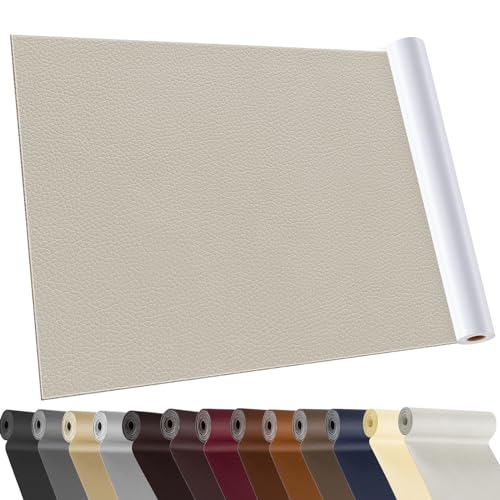 YAFLC kunstleder selbstklebend 40x160cm kunstleder selbstklebend Aprikose, 40 x 160cm leder patch selbstklebend, kunstleder reparaturset für couch Autositz Sofa Möbel Leder Reparatur und Renovierung von YAFLC