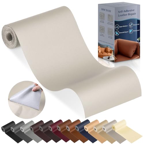 YAFLC kunstleder selbstklebend Aprikose, 10 x 160cm leder patch selbstklebend, kunstleder reparaturset für couch Autositz Sofa Möbel Leder Reparatur Jacken und Renovierung von YAFLC
