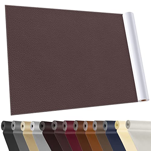 YAFLC kunstleder selbstklebend Braun, 40 x 160cm leder patch selbstklebend, kunstleder reparaturset für couch Autositz Sofa Möbel Leder Reparatur Jacken und Renovierung von YAFLC