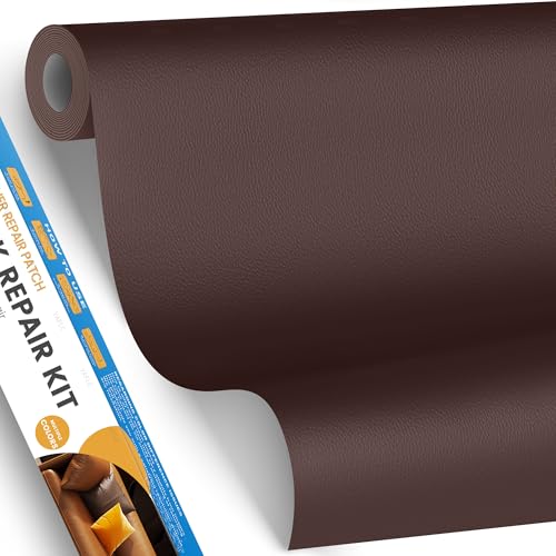 YAFLC kunstleder selbstklebend Braun, 40 x 80cm leder patch selbstklebend, kunstleder reparaturset für couch Sofa Autositz Möbel Leder Reparatur Jacken und Renovierung von YAFLC