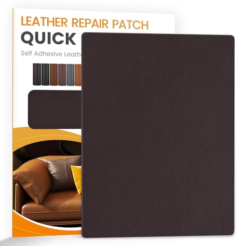 YAFLC kunstleder selbstklebend Dunkelbraun, 21 x 28cm leder patch selbstklebend, kunstleder reparaturset für couch Autositz Sofa Möbel Leder Reparatur Jacken und Renovierung von YAFLC