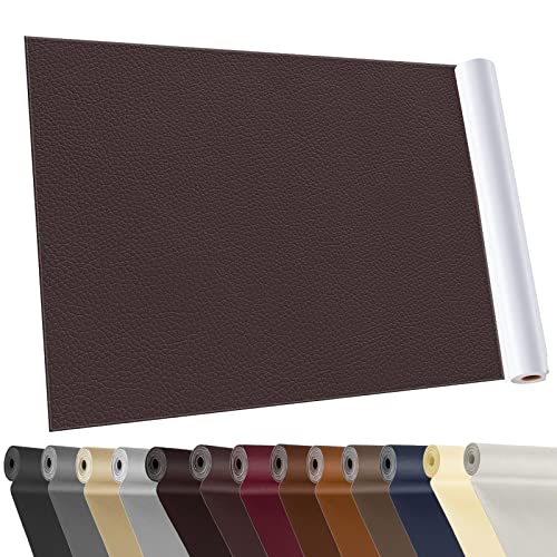 YAFLC kunstleder selbstklebend Dunkelbraun, 40 x 160cm leder patch selbstklebend, kunstleder reparaturset für couch Autositz Sofa Möbel Leder Reparatur Jacken und Renovierung von YAFLC
