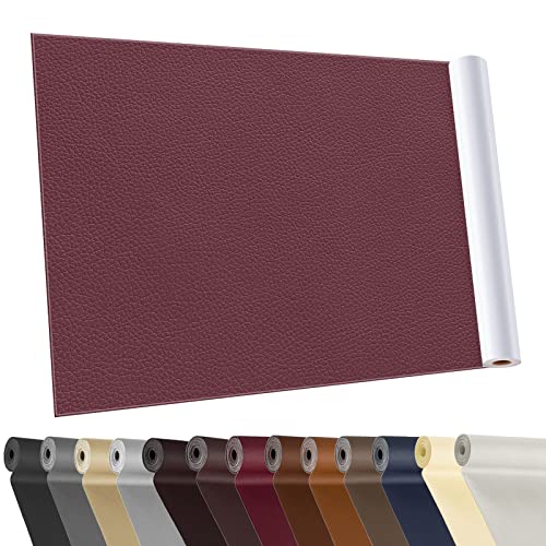YAFLC Kunstleder selbstklebend Fuchsia, 40 x 160cm Leder Patch selbstklebend, Kunstleder reparaturset für Couch Autositz Sofa Möbel Leder Reparatur Jacken und Renovierung von YAFLC
