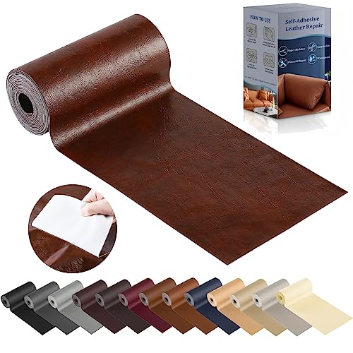 YAFLC kunstleder selbstklebend Helles Braun, 10 x 160cm leder patch selbstklebend, kunstleder reparaturset für couch Sofa Autositz Möbel Leder Reparatur Jacken und Renovierung von YAFLC