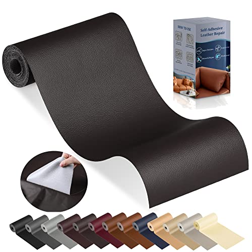 YAFLC kunstleder selbstklebend Kaffee, 10 x 160cm leder patch selbstklebend, kunstleder reparaturset für couch Autositz Sofa Möbel Leder Reparatur Jacken und Renovierung von YAFLC