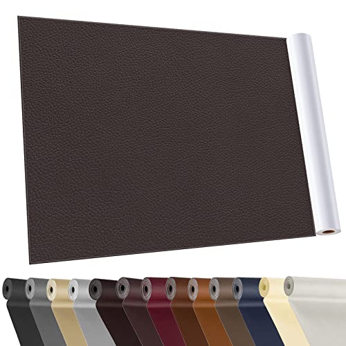 YAFLC kunstleder selbstklebend Kaffee, 40 x 160cm leder patch selbstklebend, kunstleder reparaturset für couch Autositz Sofa Möbel Leder Reparatur Jacken und Renovierung von YAFLC