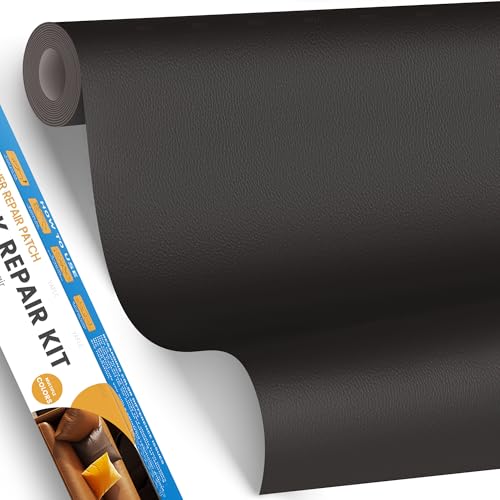 YAFLC kunstleder selbstklebend Kaffee, 40 x 80cm leder patch selbstklebend, kunstleder reparaturset für couch Sofa Autositz Möbel Leder Reparatur Jacken und Renovierung von YAFLC
