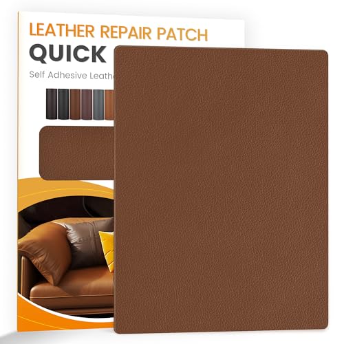 YAFLC kunstleder selbstklebend Karamellbraun, 21 x 28cm leder patch selbstklebend, kunstleder reparaturset für couch Autositz Sofa Möbel Leder Reparatur Jacken und Renovierung von YAFLC