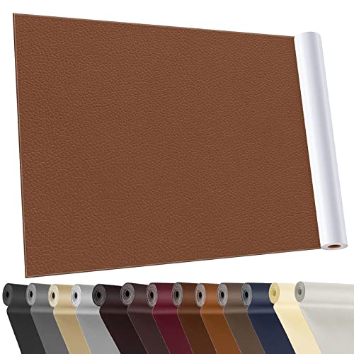 YAFLC kunstleder selbstklebend Karamellbraun, 40 x 160cm leder patch selbstklebend, kunstleder reparaturset für couch Autositz Sofa Möbel Leder Reparatur Jacken und Renovierung von YAFLC