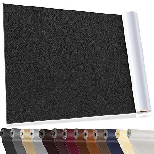 YAFLC kunstleder selbstklebend Schwarz, 40 x 160cm leder patch selbstklebend, kunstleder reparaturset für couch Autositz Sofa Möbel Leder Reparatur Jacken und Renovierung von YAFLC