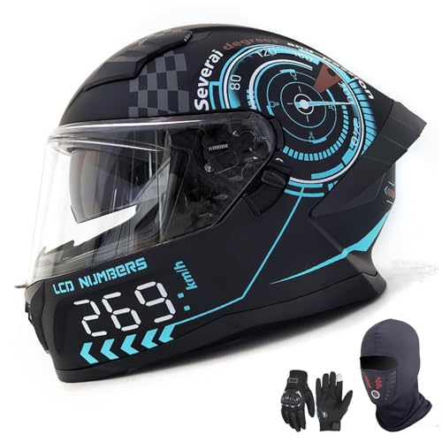 Integralhelm Motorrad für Erwachsene Damen und Herren, Jethelm mit getönten Visieren, Roller, Motocross, zugelassen nach ECE 22.06 I,XXL63-64CM von YAGAMAXUNZ