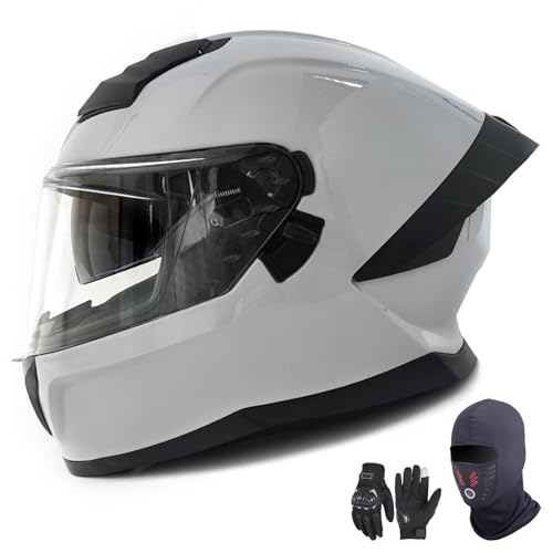 Integralhelm Motorrad für Erwachsene Damen und Herren, Jethelm mit getönten Visieren, Roller, Motocross, zugelassen nach ECE 22.06 L,L59-60CM von YAGAMAXUNZ
