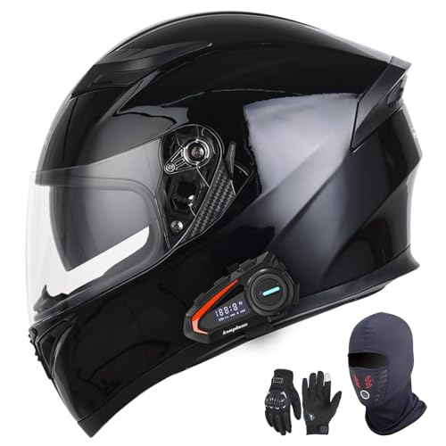 Integralhelme für Motorräder mit Bluetooth, ECE 22.06-zugelassen, modular, offen und mit Doppelvisier, für Erwachsene, Männer und Frauen. A,M57-58CM von YAGAMAXUNZ