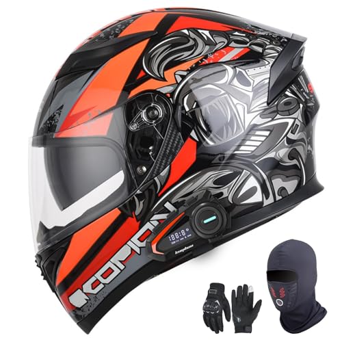 Integralhelme für Motorräder mit Bluetooth, ECE 22.06-zugelassen, modular, offen und mit Doppelvisier, für Erwachsene, Männer und Frauen. L,XL61-62CM von YAGAMAXUNZ