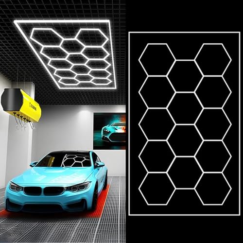 YAGAMAXUNZ Sechseckiges LED-Autogaragenlicht für Garage, 6500 K sechseckiges LED-Garagenlicht, Werkstatt, Lager, Keller, Fitnessstudio usw. A YAGAMAXUNZ Sechseckiges LED-Autogaragenlicht für Garage, 6500 K sechseckiges LED-Garagenlicht, Werkstatt, Lager, Keller, Fitnessstudio usw. A von YAGAMAXUNZ