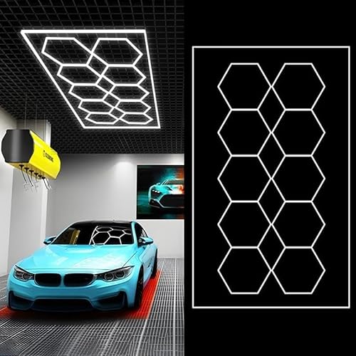 YAGAMAXUNZ Sechseckiges LED-Autogaragenlicht für Garage, 6500 K sechseckiges LED-Garagenlicht, Werkstatt, Lager, Keller, Fitnessstudio usw. F YAGAMAXUNZ Sechseckiges LED-Autogaragenlicht für Garage, 6500 K sechseckiges LED-Garagenlicht, Werkstatt, Lager, Keller, Fitnessstudio usw. F von YAGAMAXUNZ