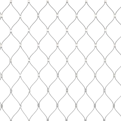 YAGEANNL 304 Edelstahl-Seilnetz Maschendrahtzaun 0.8x3M Zaun Garten Drahtgitter Grobmaschig Flexible Seilgeflecht Gitterzaun von YAGEANNL