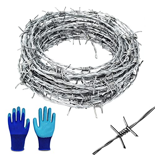 YAGJIA Stacheldraht 1,6 mm x 8m, 4 Punkt Stacheldraht Zaun, Stacheldraht Rolle Verzinkt, Stark und Flexibel für Balkon Garten, Baseballschläger oder Handwerk YAGJIA Stacheldraht 1,6 mm x 8m, 4 Punkt Stacheldraht Zaun, Stacheldraht Rolle Verzinkt, Stark und Flexibel für Balkon Garten, Baseballschläger oder Handwerk von YAGJIA
