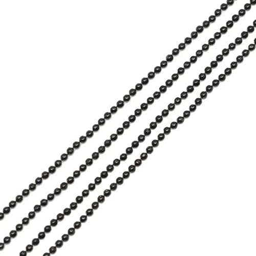 5 m/Los 1,2 1,5 2,0 mm Metallkugelperlenketten, Befunde, Bulk-Halskettenkette für Schmuckherstellung, Zubehör, DIY-Zubehör, Schwarz, 2,4 mm von YAGNYUOG