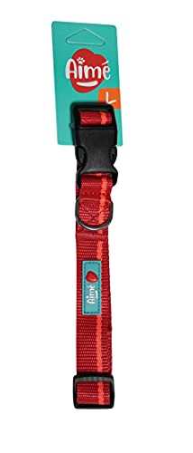 Yago Hundehalsband, Nylon, Größe L, 40-58 cm, Rot/Orange von Aime