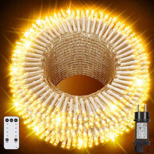 YAGOPAL Lichterkette außen, 40M 320 LED Weihnachtsbeleuchtung außen Christmas Lights Outdoor bunt 8 Modi mit Fernbedienung Strom Timer IP65 für Weihnachtsbaum Terrasse Party Hochzeit Dekoration YAGOPAL Lichterkette außen, 40M 320 LED Weihnachtsbeleuchtung außen Christmas Lights Outdoor bunt 8 Modi mit Fernbedienung Strom Timer IP65 für Weihnachtsbaum Terrasse Party Hochzeit Dekoration von YAGOPAL