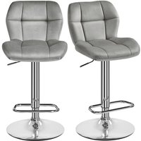 2-er Set Barhocker Barstuhl Polsterhocker Drehhocker verstellbarer Sitzhocker 62,5 cm - 84,5 cm 360° Drehbarer Sitz für die von YAHEETECH