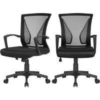 2x Bürostuhl ergonomischer Schreibtischstuhl Chefsessel Drehstuhl Netzbezug extra breit - Yaheetech von YAHEETECH