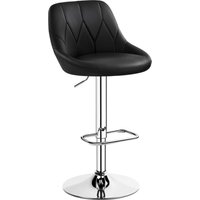 Barhocker 1er Set höhenverstellbarer Barstuhl 360° drehbarer Tresenhocker Polsterhocker mit Kunstleder für Küche/Bar/Salon/Esszimmer, Schwarz von YAHEETECH