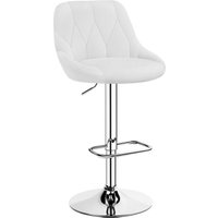 Barhocker 1er Set höhenverstellbarer Barstuhl 360° drehbarer Tresenhocker Polsterhocker mit Kunstleder für Küche/Bar/Salon/Esszimmer, Weiß - Yaheetech von YAHEETECH