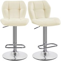 Barhocker 2er Set Höhenverstellbar 360°Drehbar Barstühle Küchenstühle mit Rückenlehne und Fußstütze, Barstuhl PU-Kunstleder Sitzhöhe 62,5 cm - 84,5 von YAHEETECH