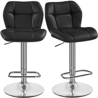 Barhocker 2er Set Höhenverstellbar 360°Drehbar Barstühle Küchenstühle mit Rückenlehne und Fußstütze, Barstuhl PU-Kunstleder Sitzhöhe 62,5 cm - 84,5 Barhocker 2er Set Höhenverstellbar 360°Drehbar Barstühle Küchenstühle mit Rückenlehne und Fußstütze, Barstuhl PU-Kunstleder Sitzhöhe 62,5 cm - 84,5 von YAHEETECH