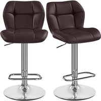 Barhocker 2er Set Höhenverstellbar 360°Drehbar Barstühle Küchenstühle mit Rückenlehne und Fußstütze, Barstuhl PU-Kunstleder Sitzhöhe 62,5 cm - 84,5 Barhocker 2er Set Höhenverstellbar 360°Drehbar Barstühle Küchenstühle mit Rückenlehne und Fußstütze, Barstuhl PU-Kunstleder Sitzhöhe 62,5 cm - 84,5 von YAHEETECH